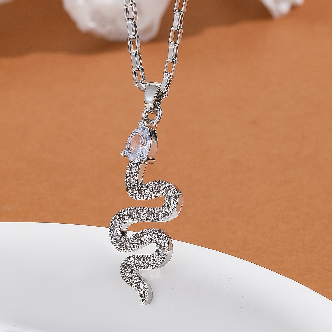 Rhinestone snake sale necklace