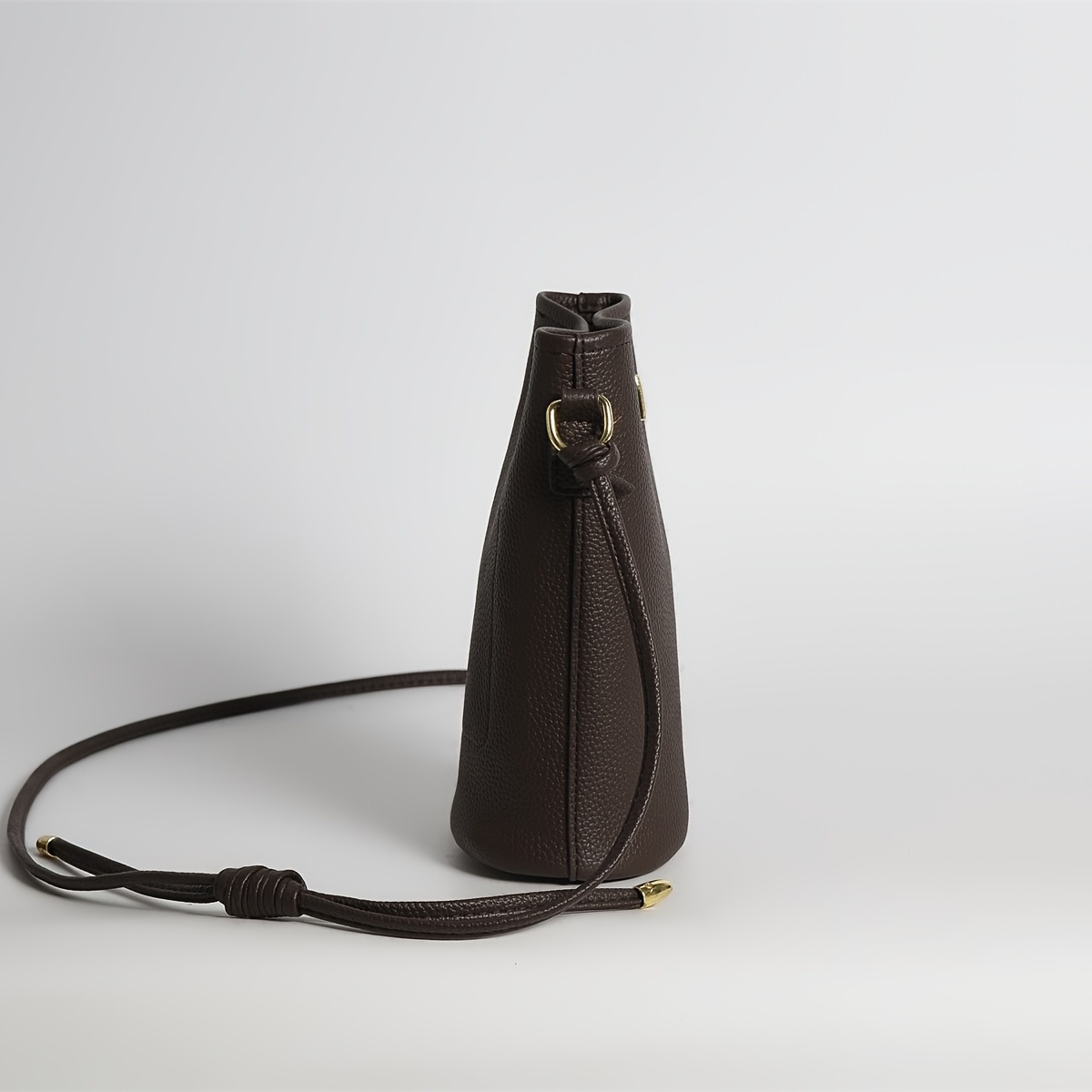 Mini Bucket Bag Litchi Embossed Minimalist