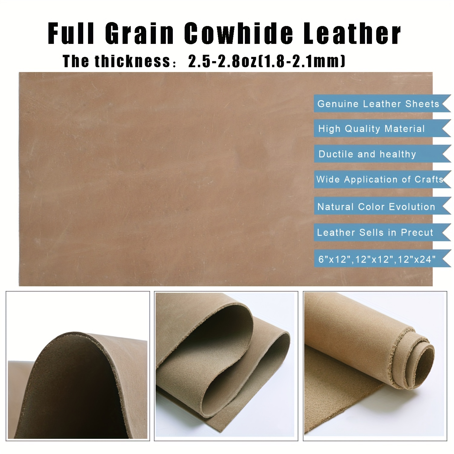 Genuine Leather Sheets Square Thick Top Full Grain Oil Crazy - Temu
