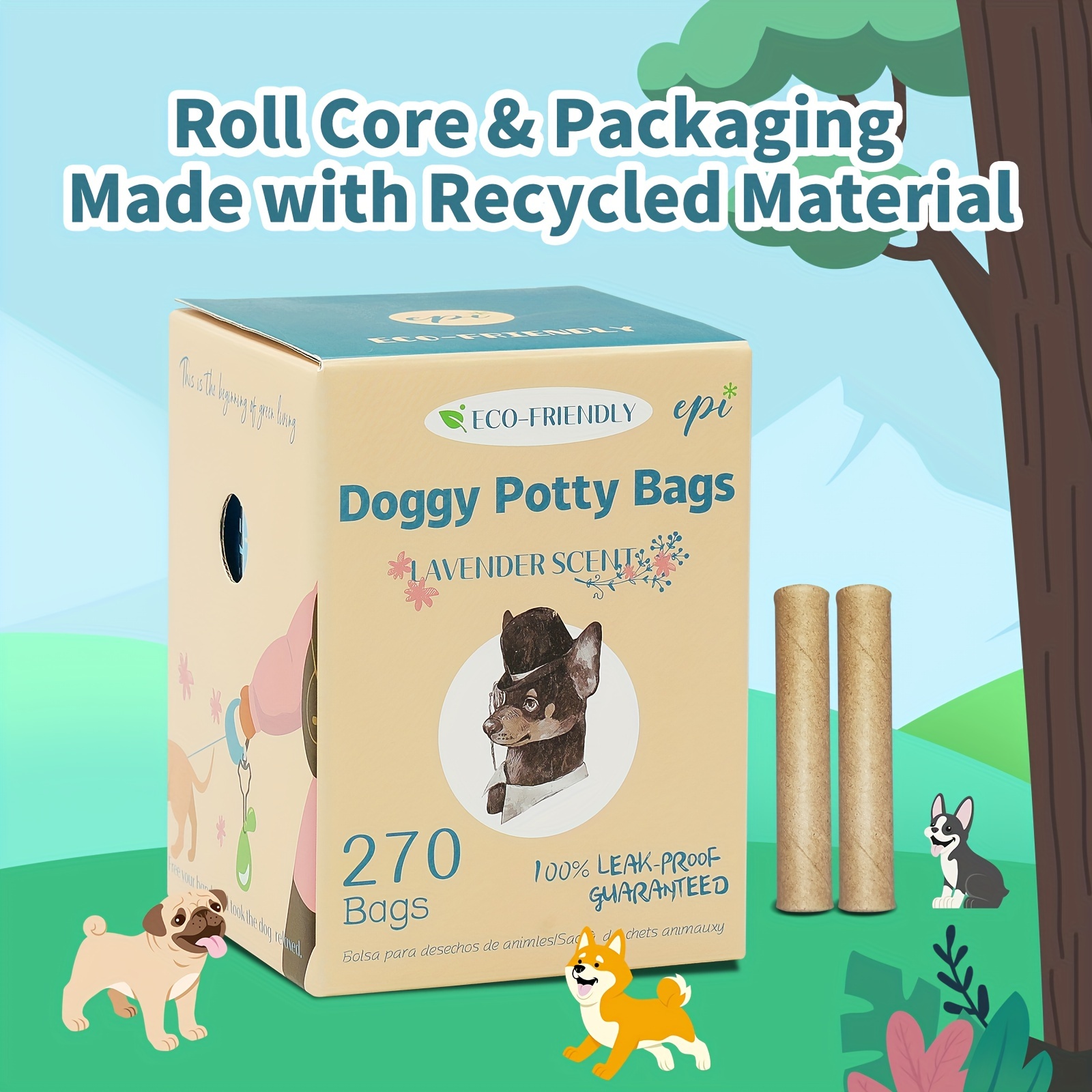 Extra Thick & Sturdy Dog Poop Bags With Dispenser Perfect For Dog