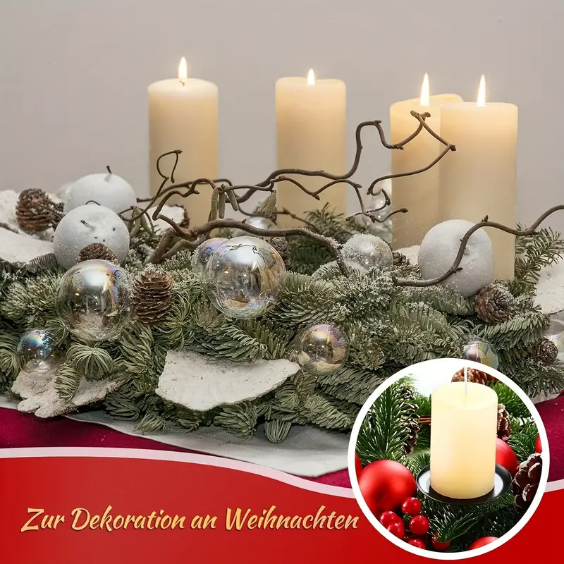 4 Stück/Set Weihnachts Adventskranz Kerzenhalter Schwarzer - Temu Austria