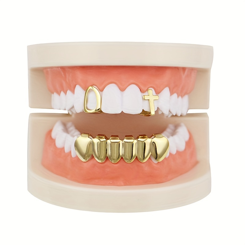 3pcs Golden Silvery Rose Golden Teeth Grillz Set
