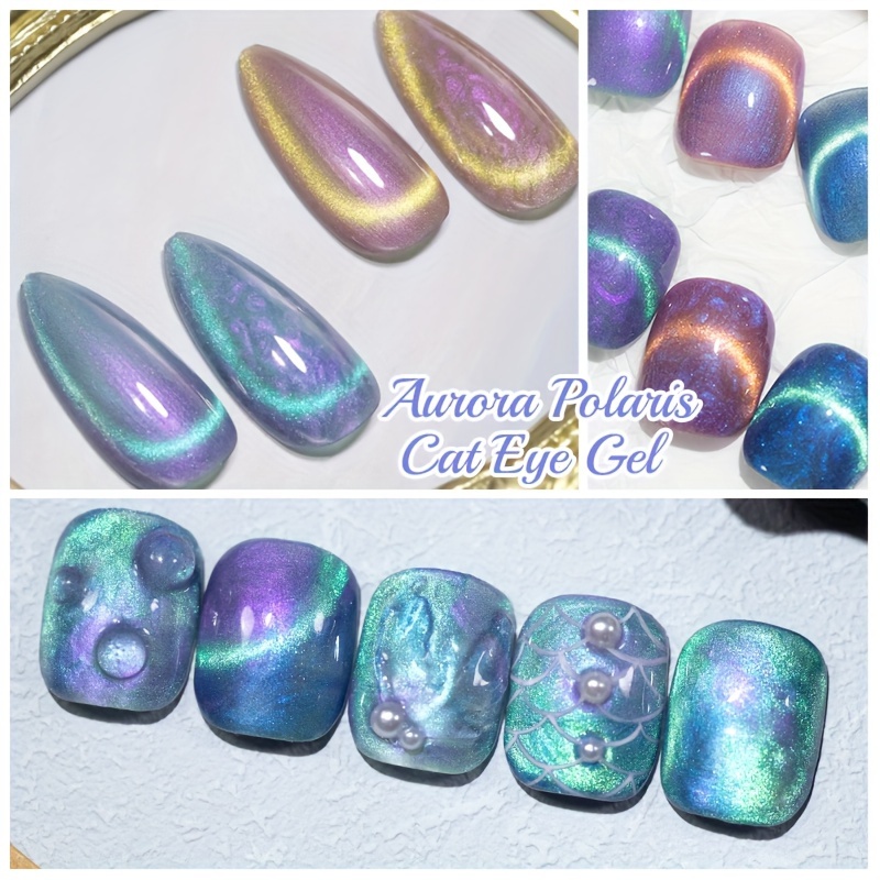 Aurora Shell Thread Cat Magnetic Gel Nail Polish Two - Temu