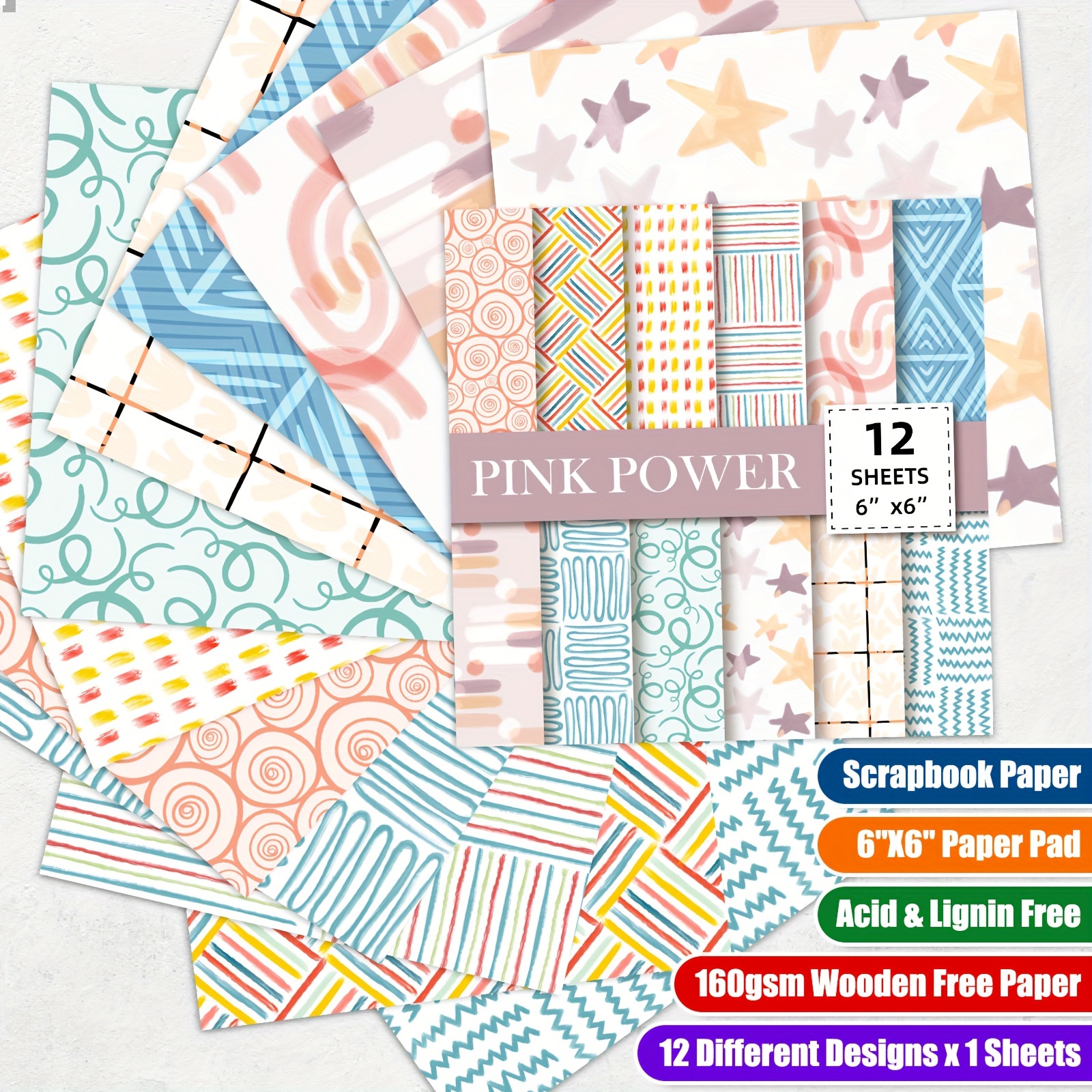 12pcs Scrap Booking Pads Paper Origami Art Background Paper Card Making DIY  Scrapbook Paper Craft