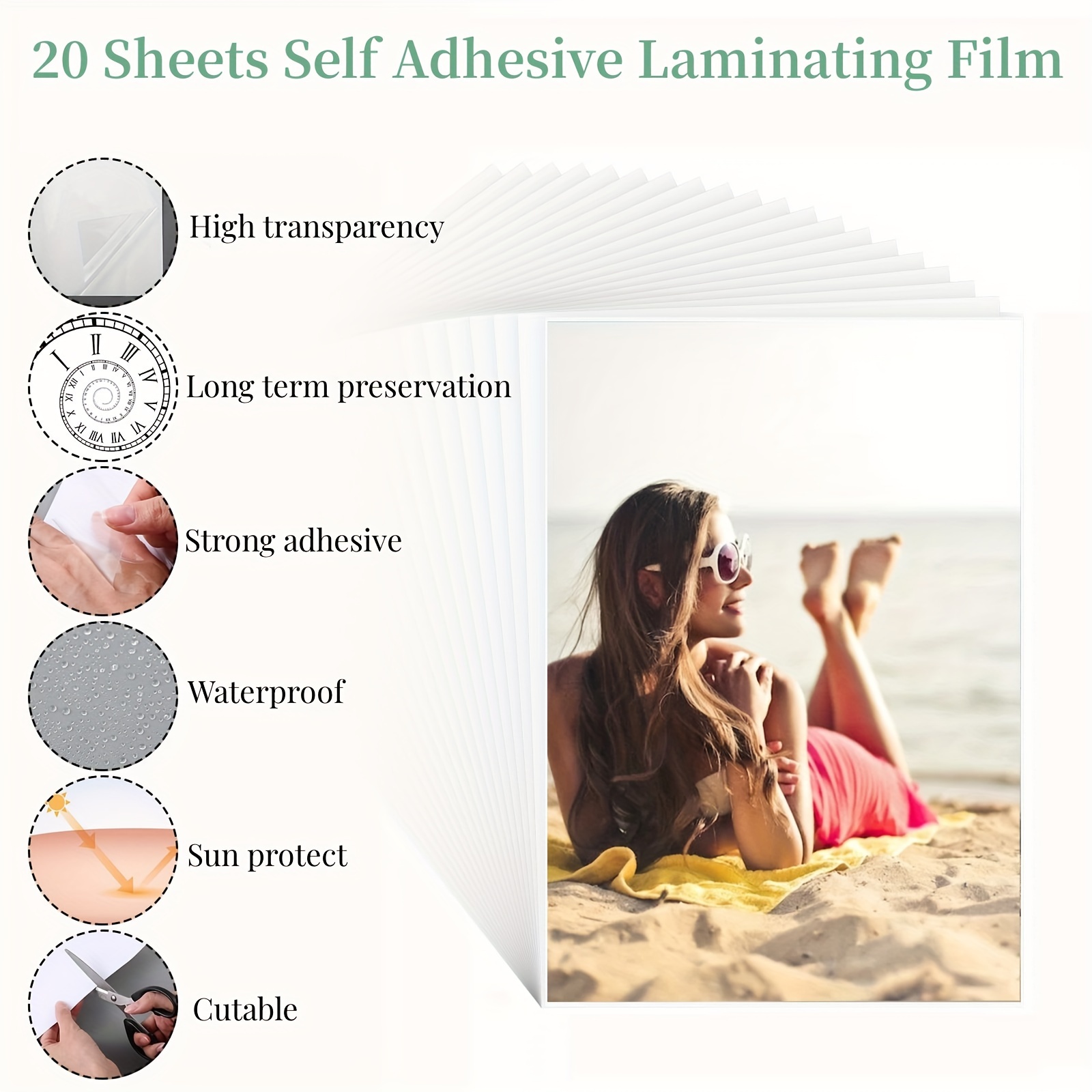 Self-Adhesive Laminating Sheets-8.4x11.9 Pollici Fogli Di Laminazione  Autoadesivi, Fogli Di Laminazione Trasparenti Senza Macchina Necessaria Per  La