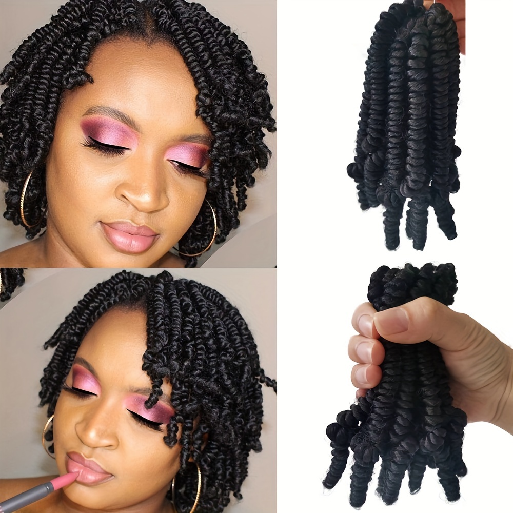 Pretwisted Spring Twist Crochet Hair Extension Short Curly - Temu