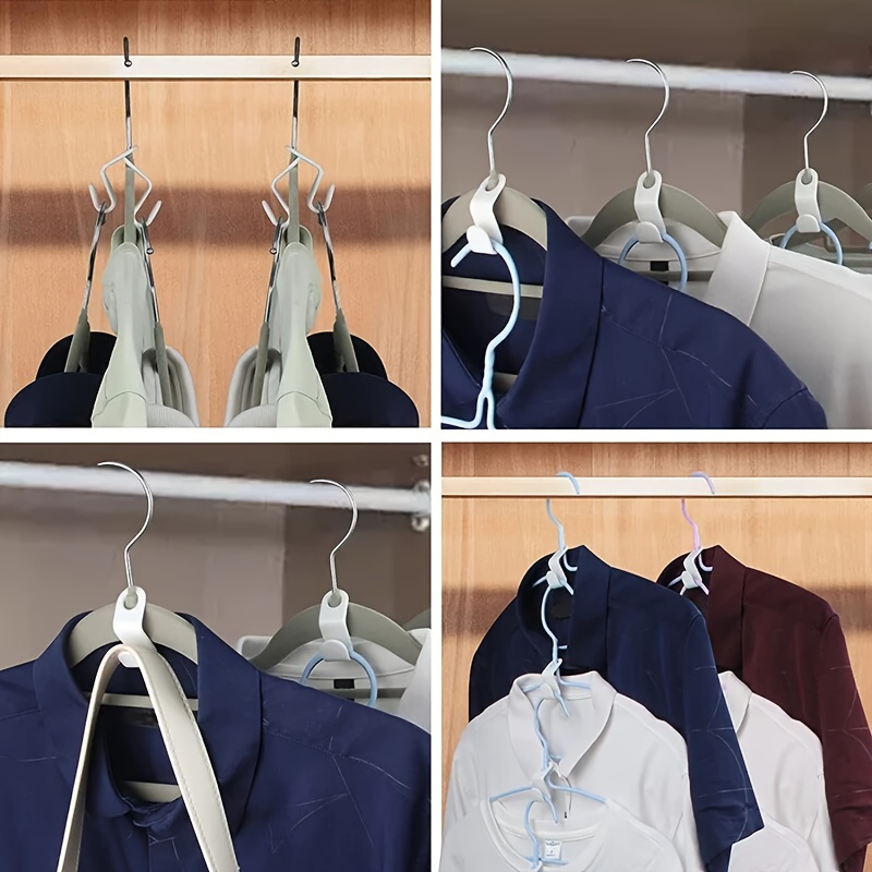 Space saving 3 hook Clothes Hanger With Connecting Hook - Temu