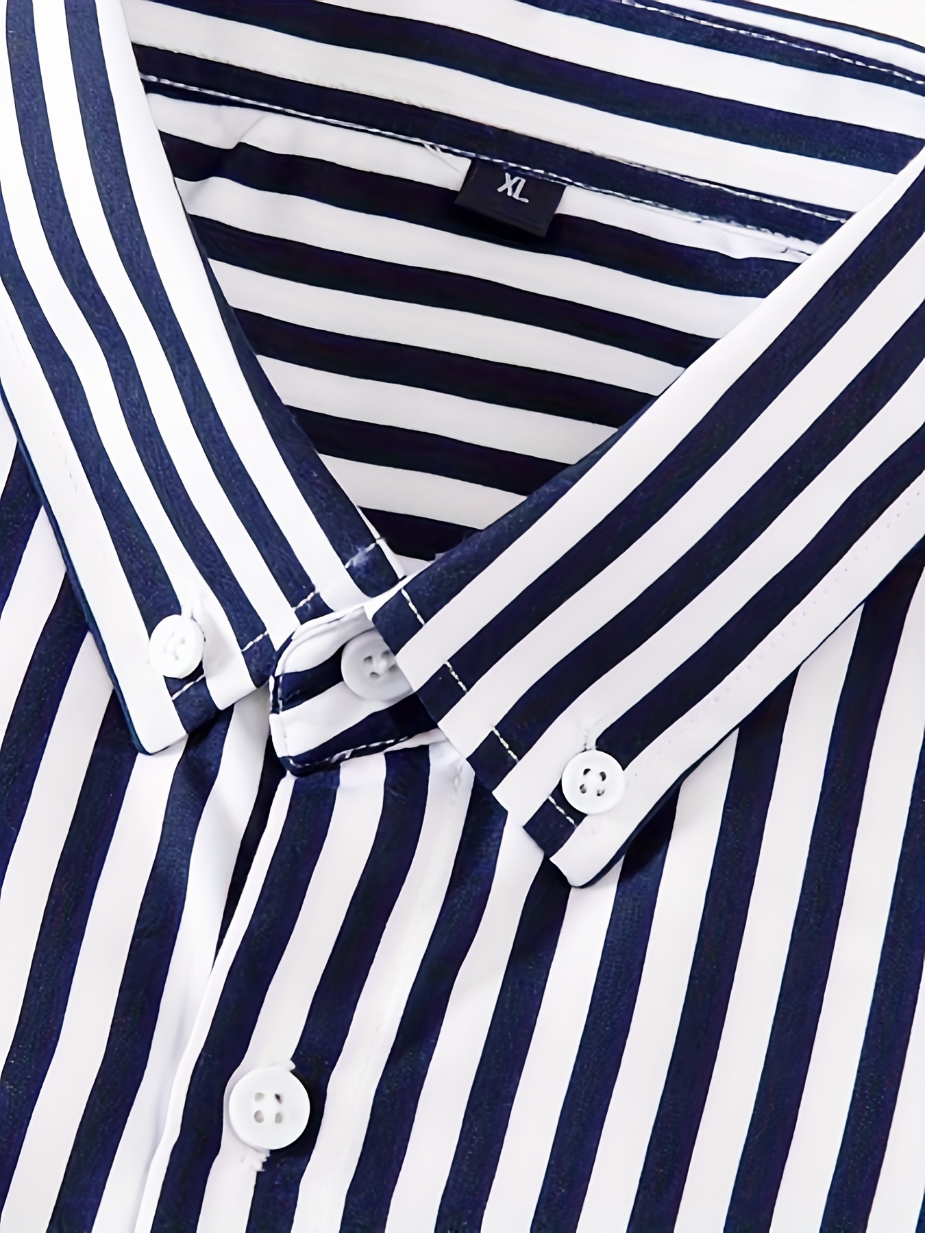 Men's Formal Vertical Striped Button Shirt - Temu