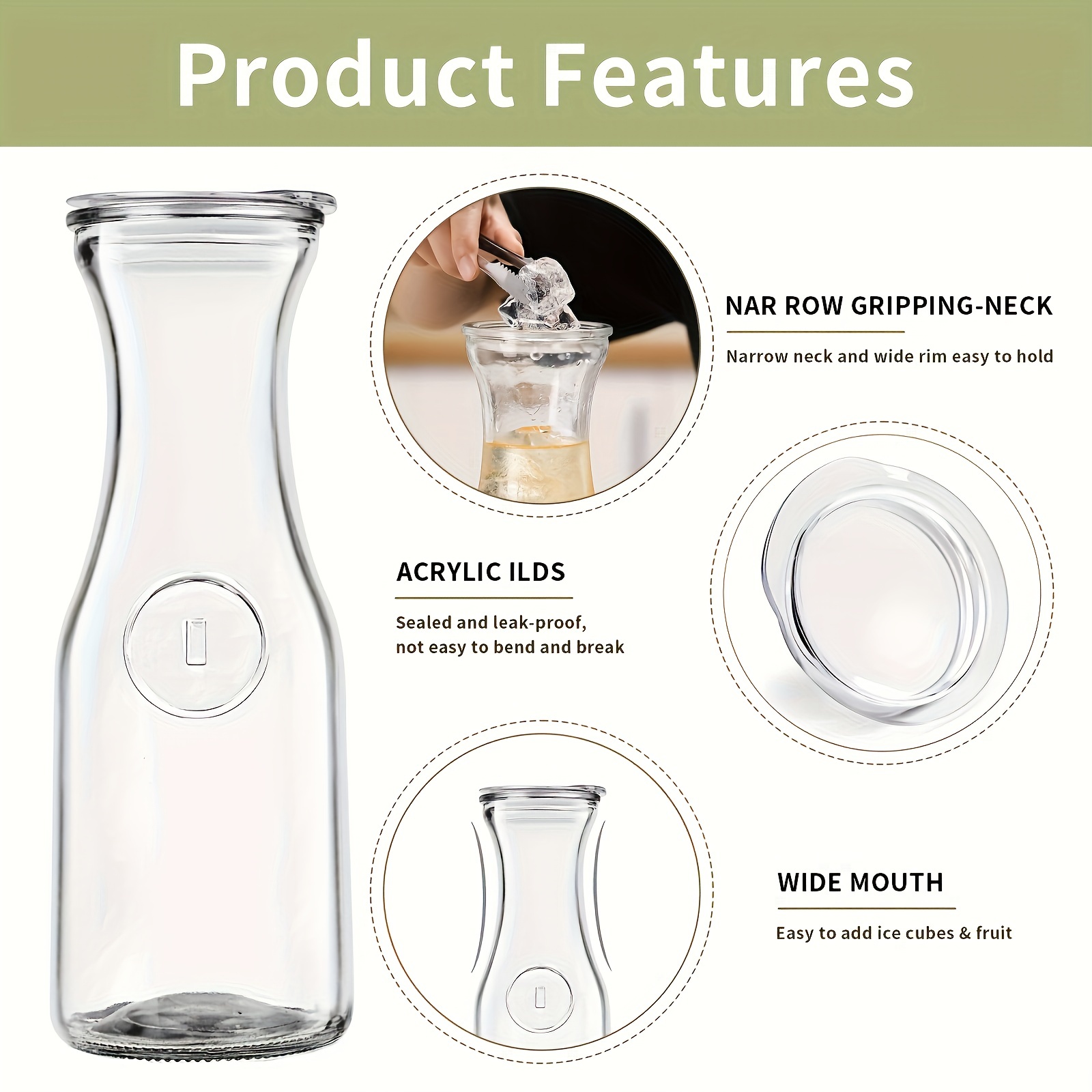 Glass Water Bottles With Stainless Steel Lids And Stickers And Cup Brush, Reusable  Glass Water Bottles With Stainless Steel For Storing Juice, Kombucha,  Container Bottle Set - Temu