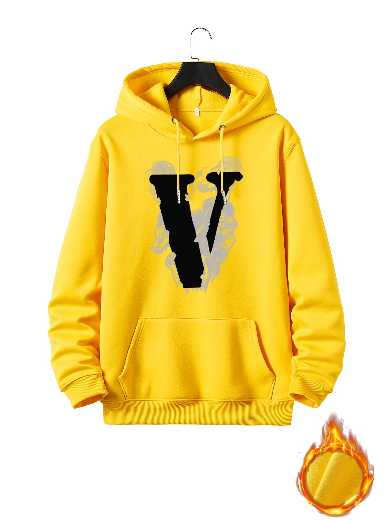 Women's Clothing - Big Logo Hoodie (Plus Size) - Yellow