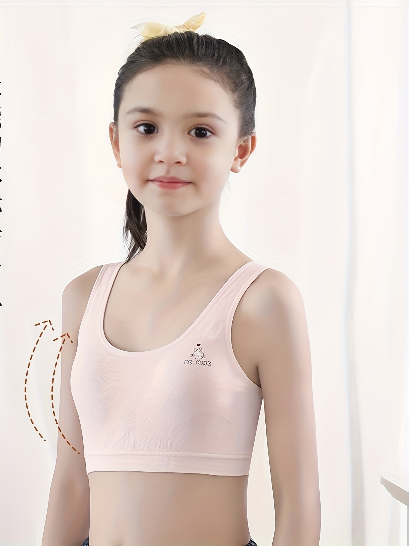 One-size Teen Girls Sports Bra, High Stretch Breathable Soft Comfortable  Sports Vest Underwear For 9-15 Years Old
