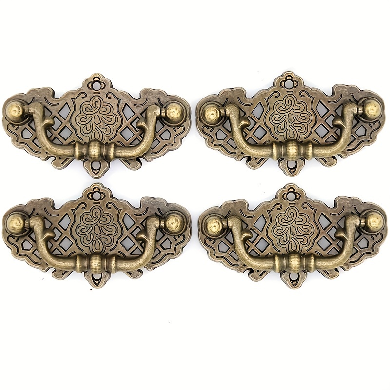 Tiuimk Set of 10 Antique Brass Vintage Seashell Pull Handles