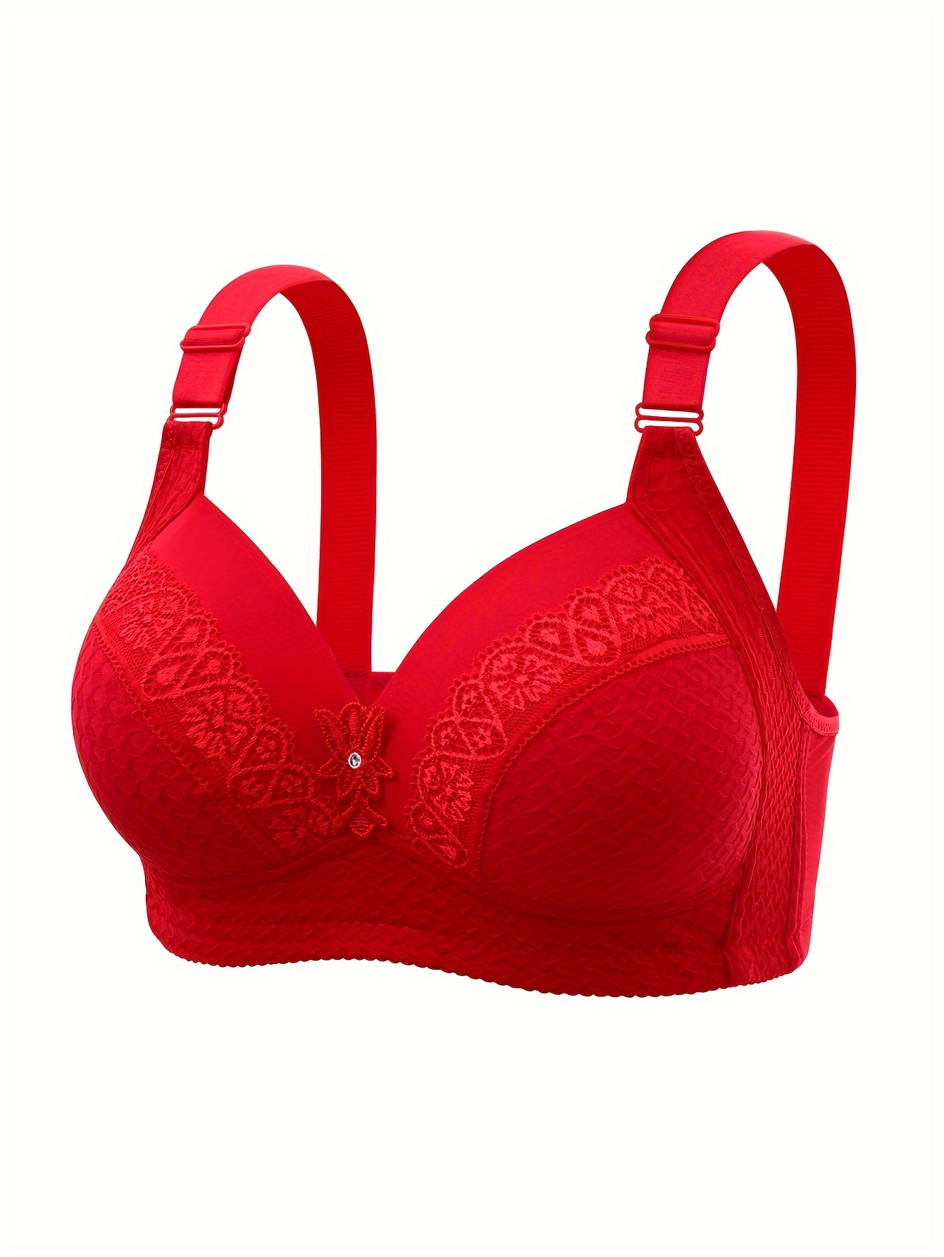 Contrast Lace Push Bras Comfy Breathable Full Coverage Bra - Temu