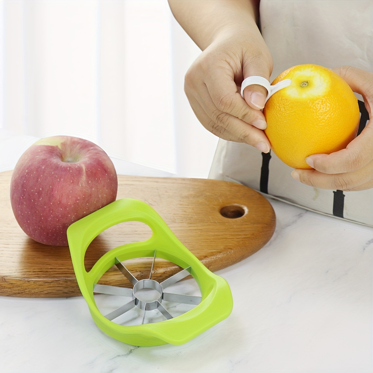 Accesorios de cocina de acero inoxidable, cortador de manzana, rebanador de  frutas y verduras, utensilio de cocina - AliExpress