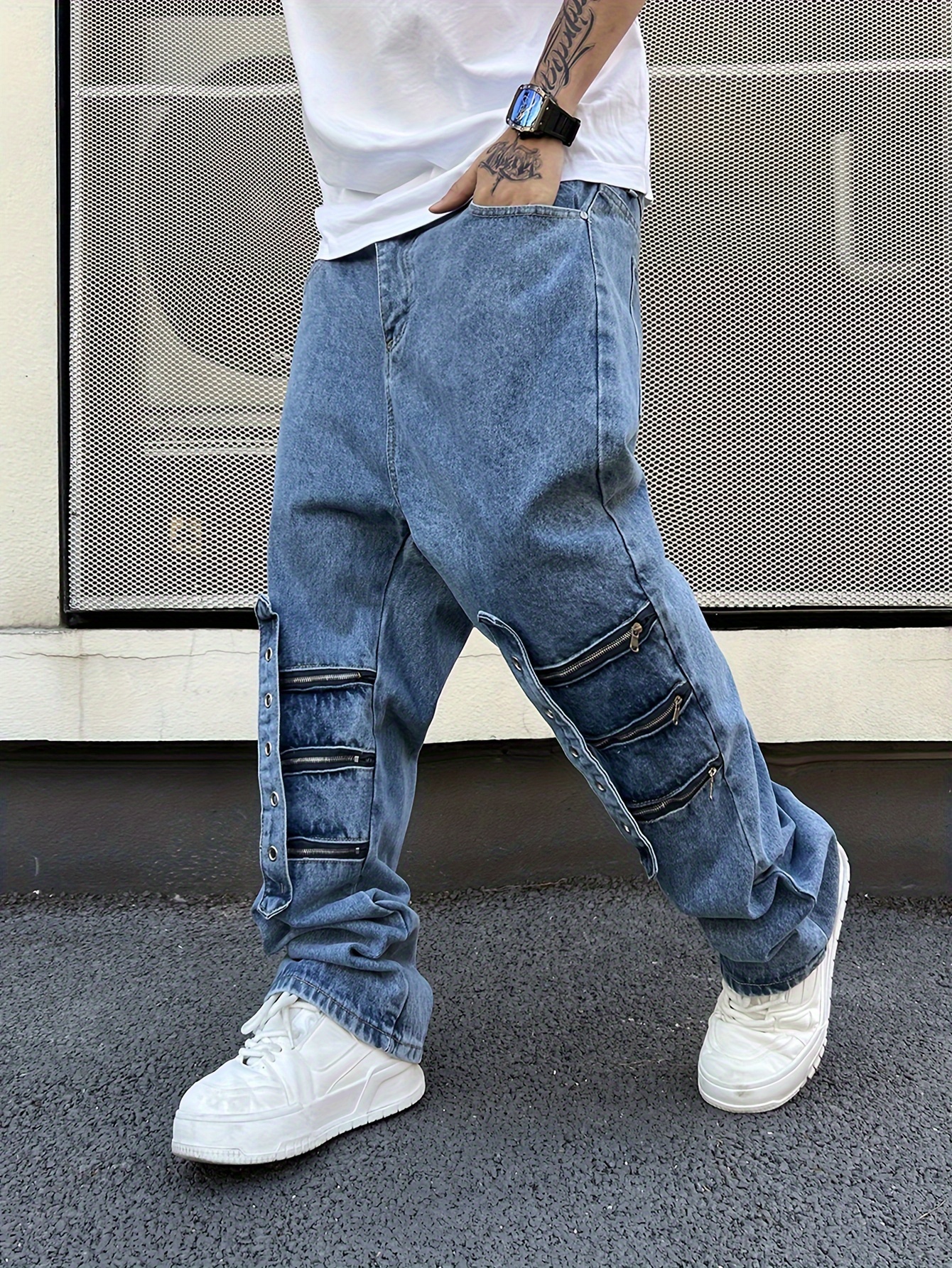 Style Jeans For Thick Men Pure Black Mens Pants Loose Fit Big Tall