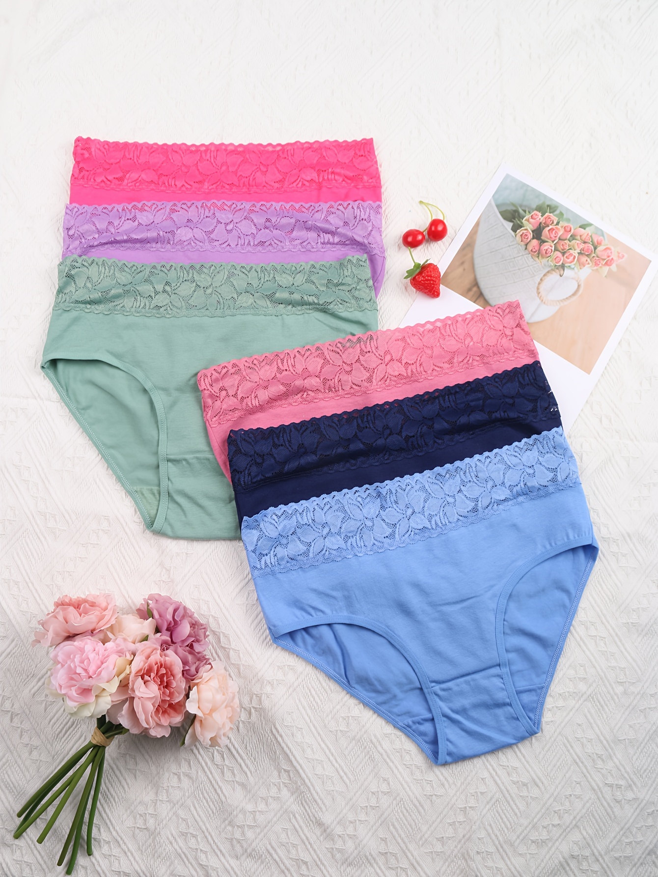 4pcs Colorblock Briefs, Comfy & Breathable Stretchy Intimates Panties,  Women's Lingerie & Underwear