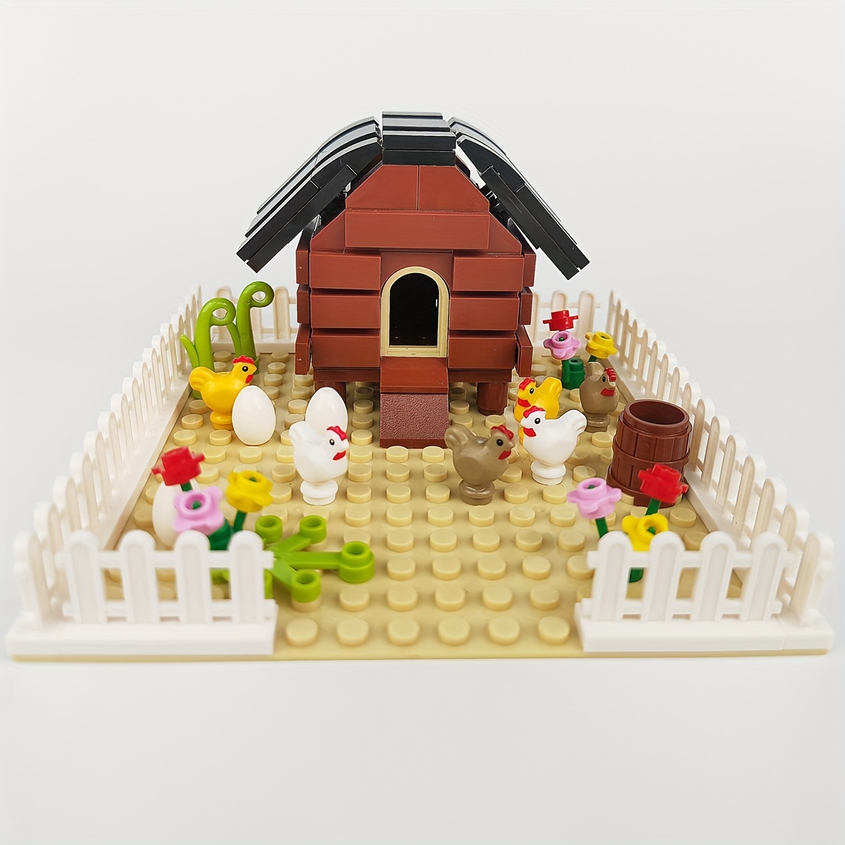 MOC City farm Series Minifigures kennel Dog House Building Blocks