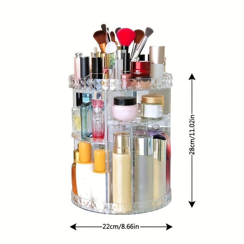 360° Rotating Makeup Organizer Clear Rotatable - Temu