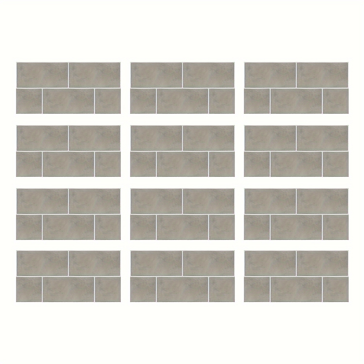 11.81in X 5.91in Pvc Thickened Tile Sticker, Vintage Gray-brown Removable High Quality Self-adhesive Wall Decal For Home Decor