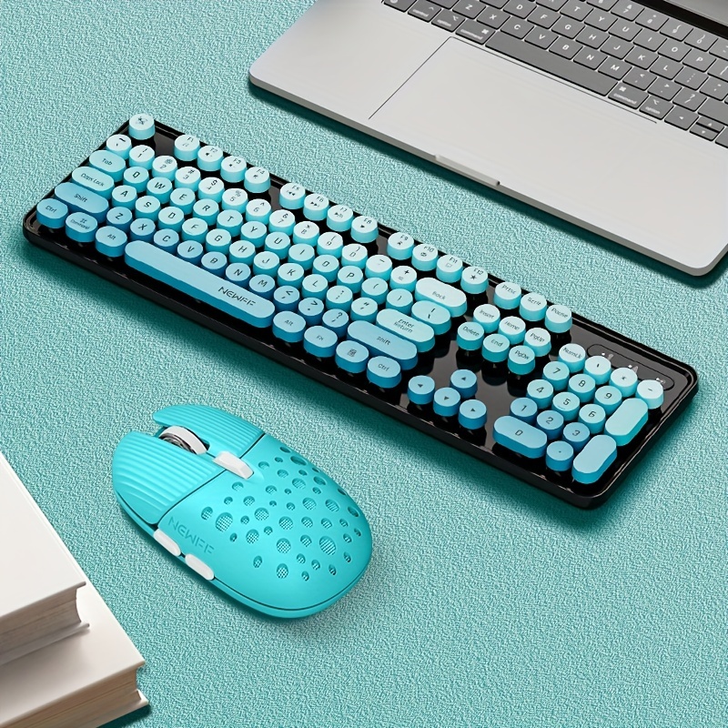 Wireless Retro Punk Keyboard Mouse Set Perfect - Temu