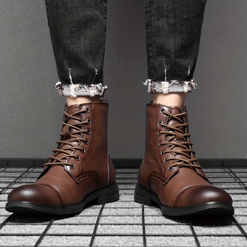 Cap toe boots mens hot sale shoes