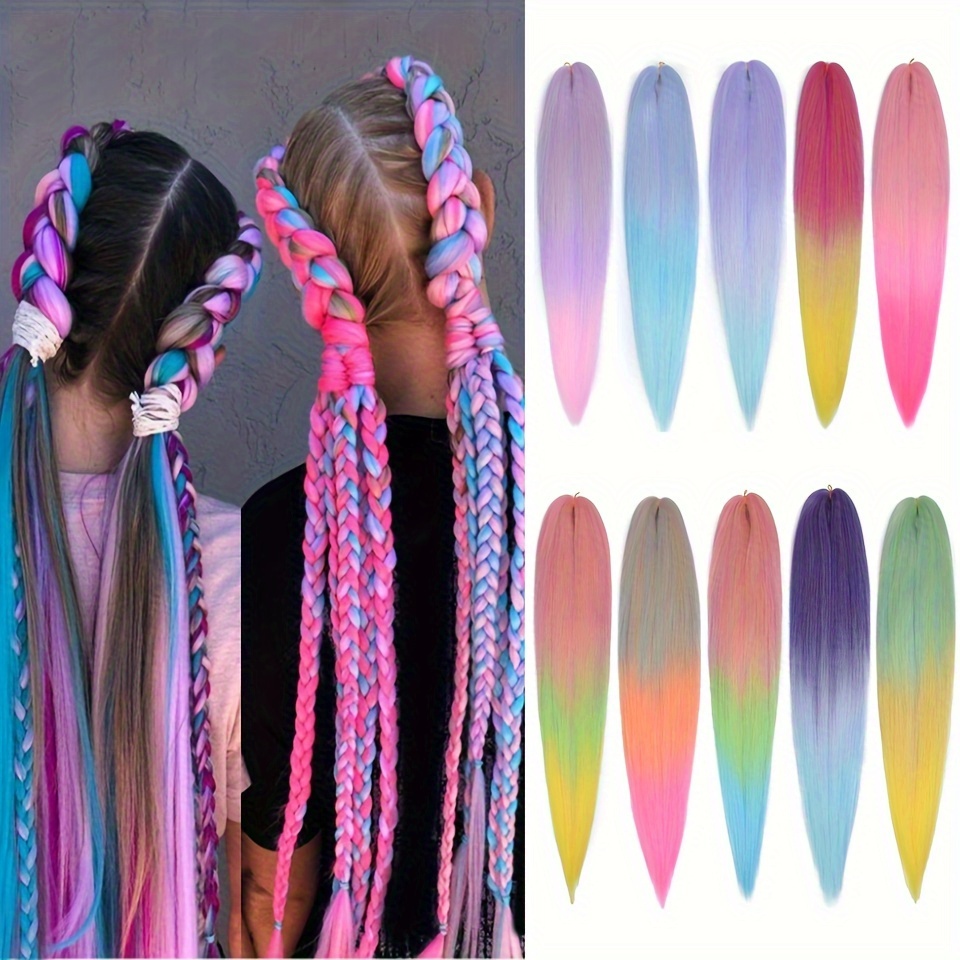 Ombre Pre Stretched Braiding Hair Synthetic Jumbo Braid Hair - Temu