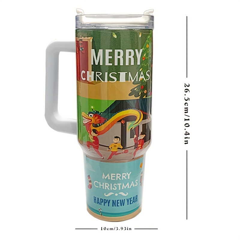 1pc Christmas Themed Double Wall Insulated Iced Drink Cup With