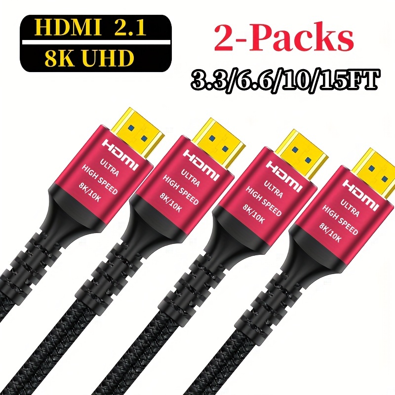 8K HDMI Cable 3ft, 48Gbps Ultra High Speed HDMI 2.1 Cord, 8K@60HZ 4K@120Hz  eARC HDR10 HDCP 2.2&2.3 Dolby Compatible with PS5 PS4 Xbox Series X Switch