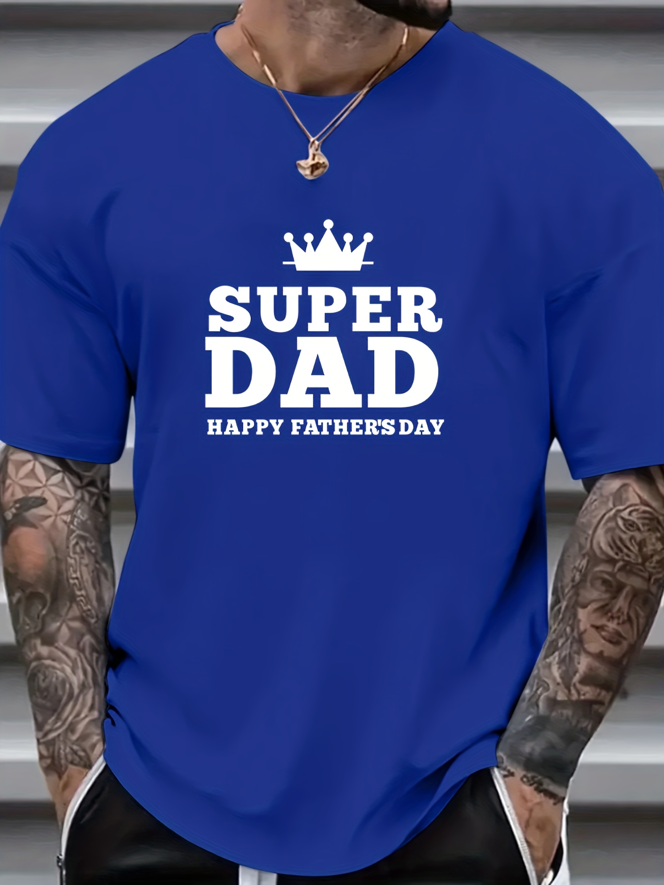 Plus Size Mens Super Dad Graphic Print T Shirt Summer Temu Canada 2990