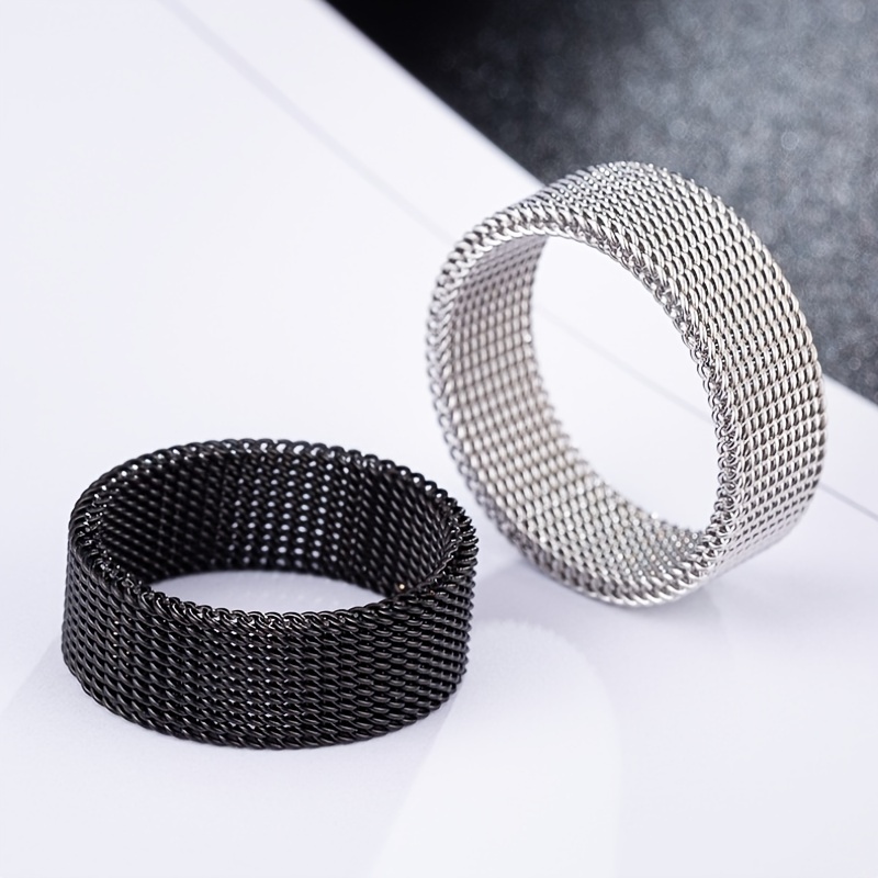 Men's Variable Grid Mesh Band Ring