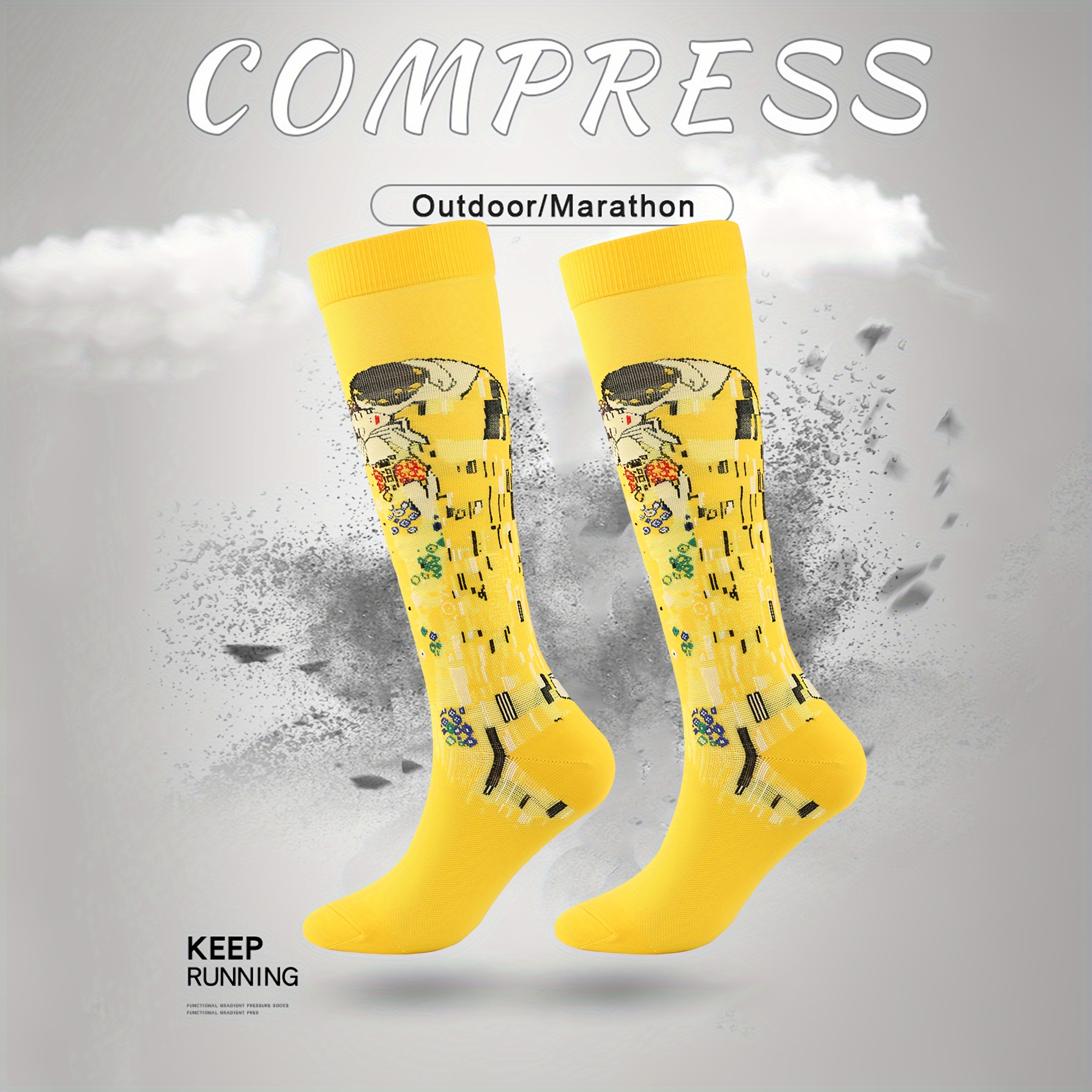 Novelty Pattern Men's Compression Sport Socks