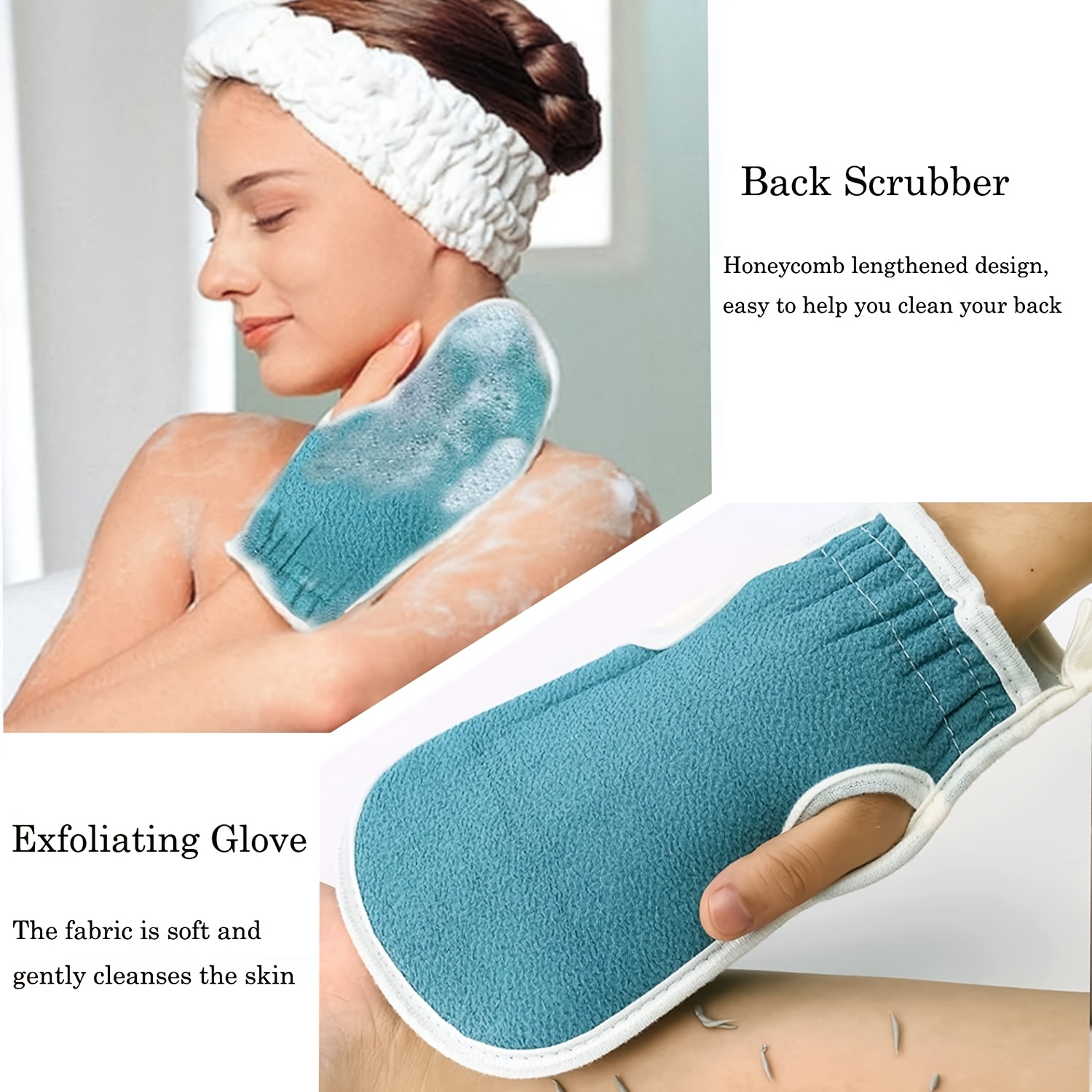 3pcs Exfoliating Bath Towel Set Bath Flower Back Scrubber Loofah Sponge