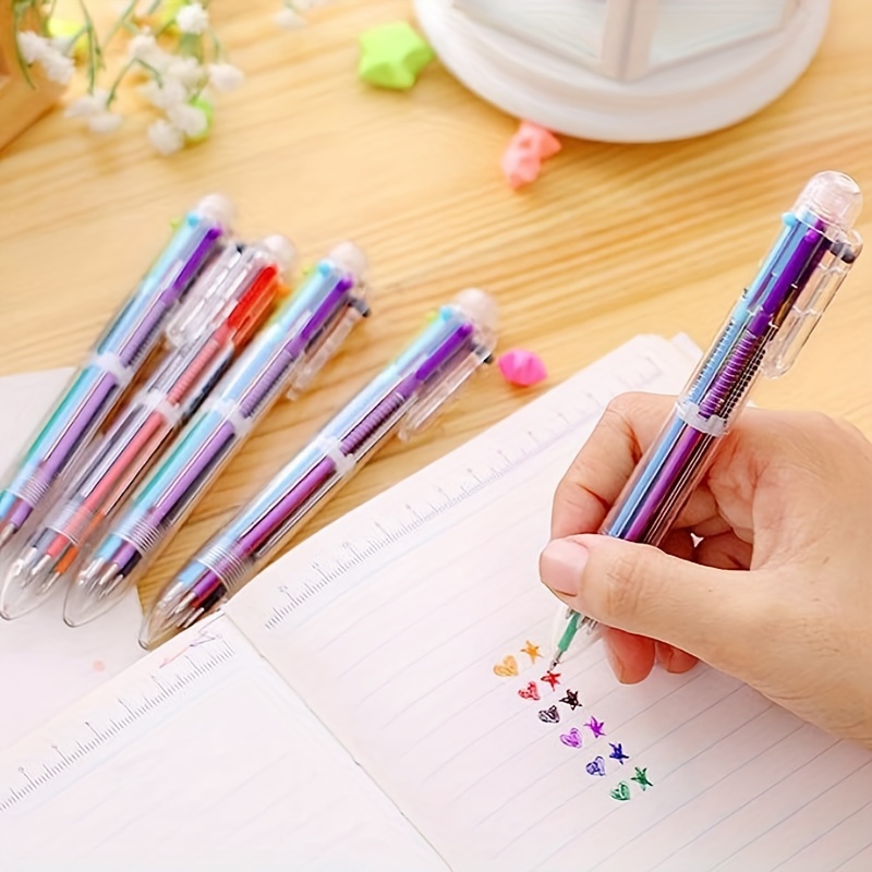 6 Pack 6-in-1 Multicolor Ballpoint Pen 0.5, 6 Colors Retractable Fine Point  Ballpoint Gift Pens for Students Children Office - AliExpress