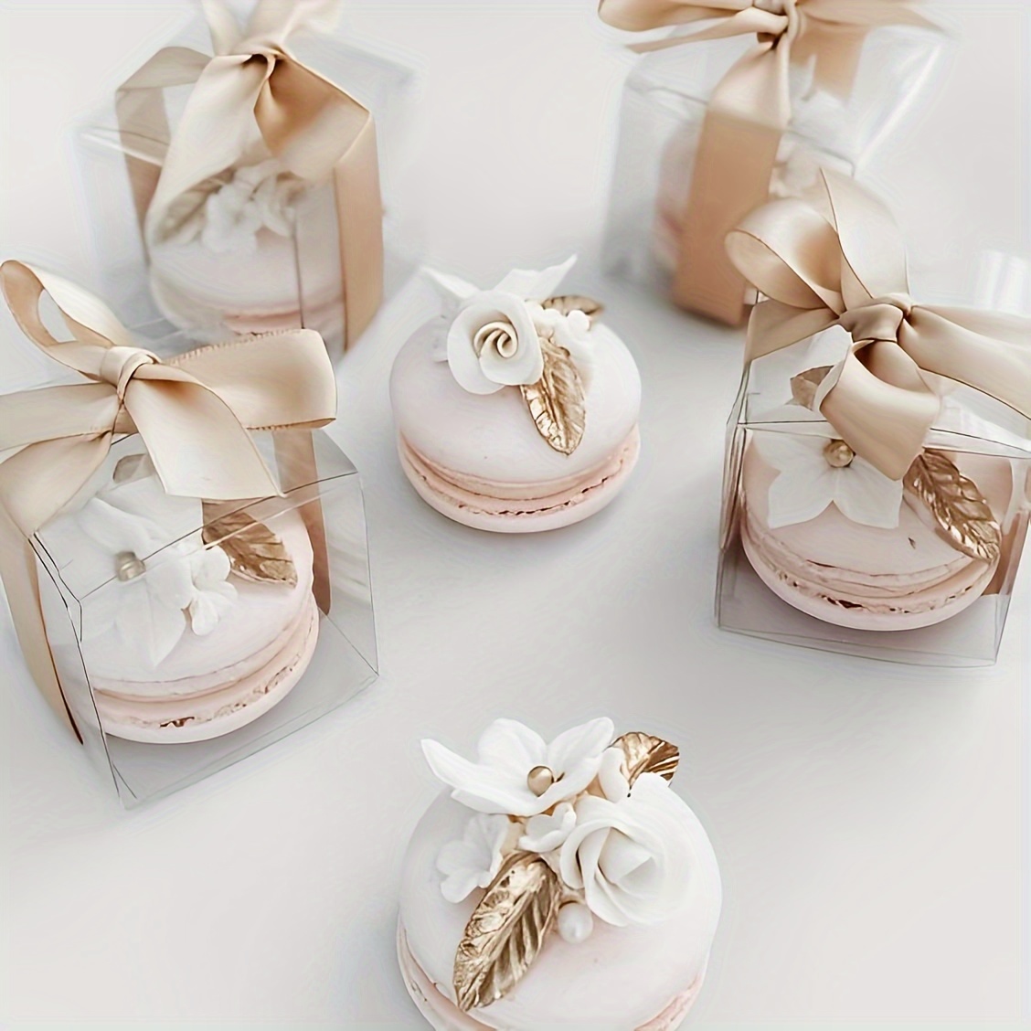 50pcs Mini Wedding Favor Box, Gift Boxes Candy Boxes with Gift Ribbons for Wedding Party Favor Party Decoration, Gold