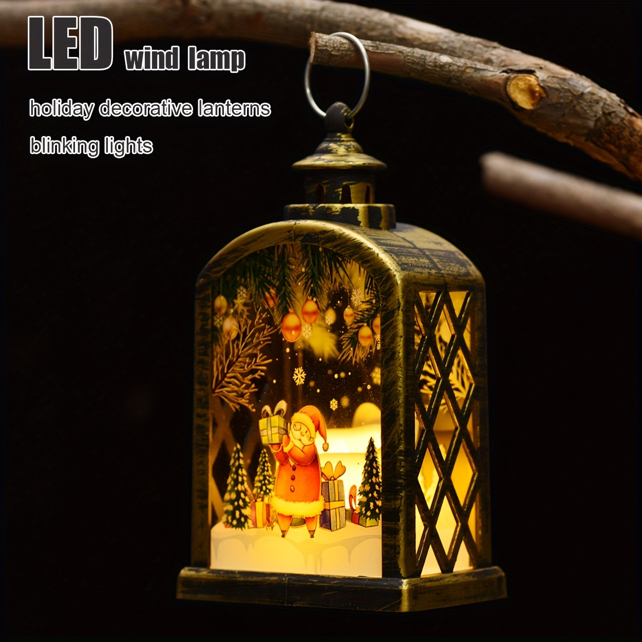 Led Vintage Lantern Flickering Flame Indoor/outdoor Hanging - Temu