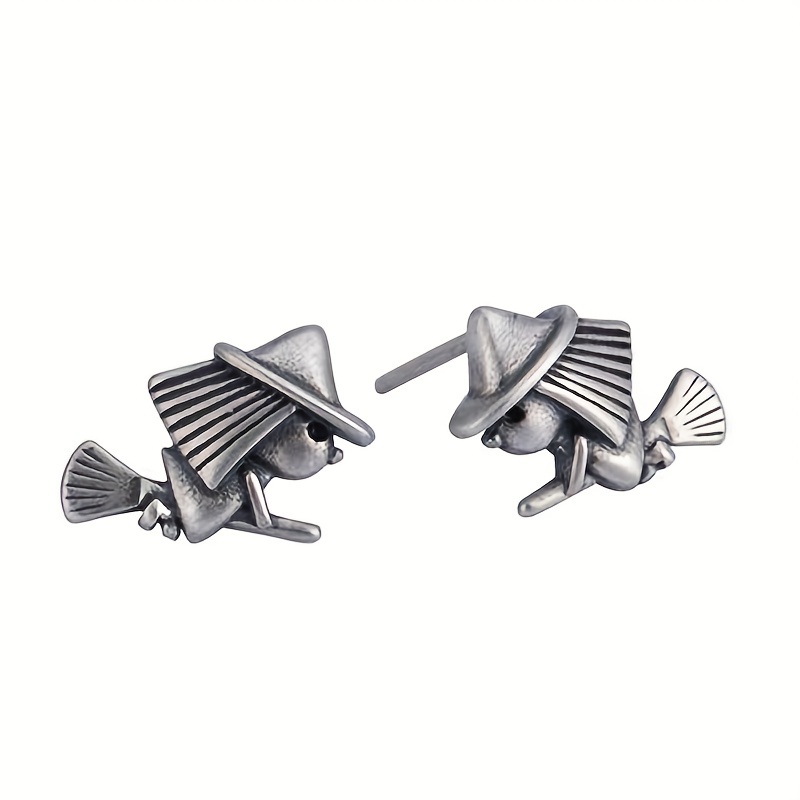 Antique Retro Men's Matte Witch Earrings
