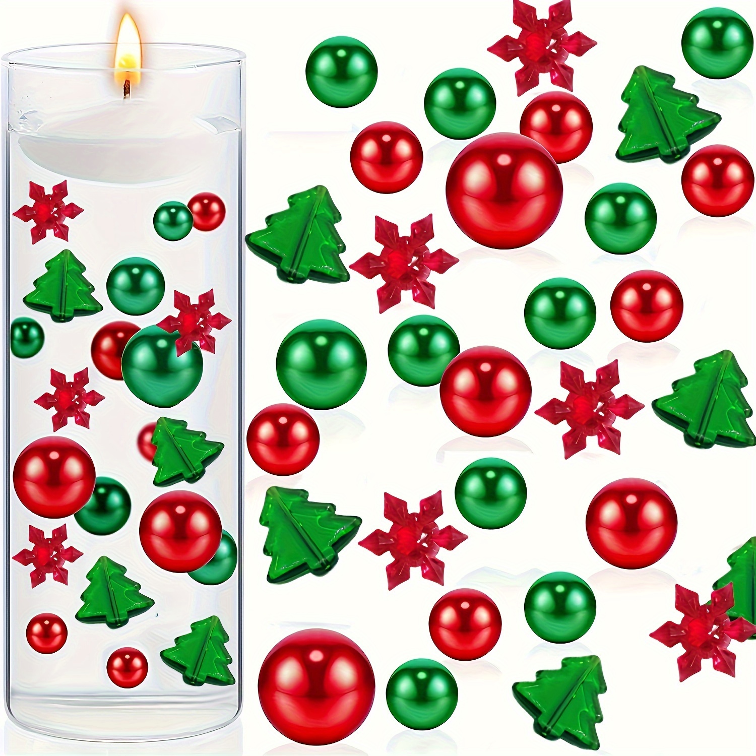 2124 Pieces Christmas Vase Filler Floating Pearls for Christmas Candyland  Pearl