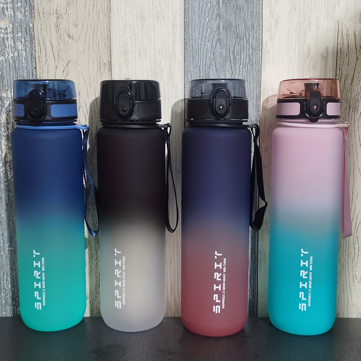 Botellas de agua deportivas plástico 6 colores botella de agua deportiva  pulverizadora portátil - todoecofriendly