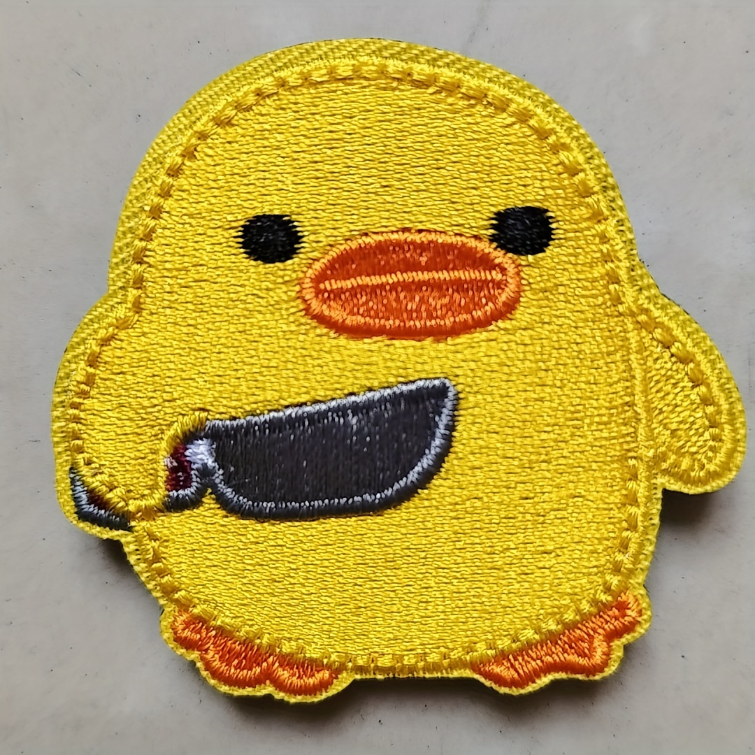 Velcro Patches Tactical Embroidery Patch,Peace was Never an Option Morale  Patches,Funny Duck Bite Knife Badge Applique Patches for Jacket Clothes