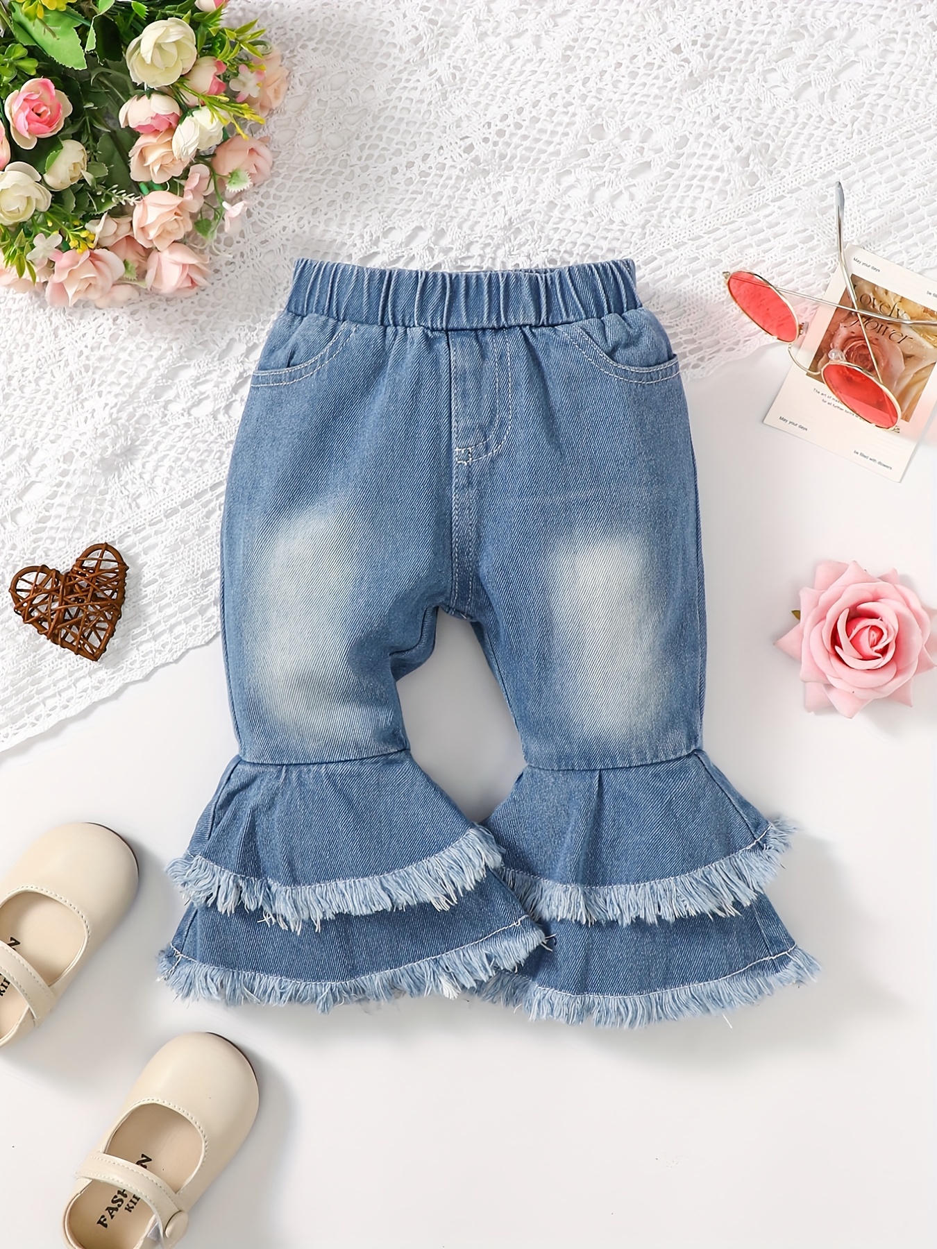 Girls Jeans Flared Pants Spring And Autumn New Childrens Denim
