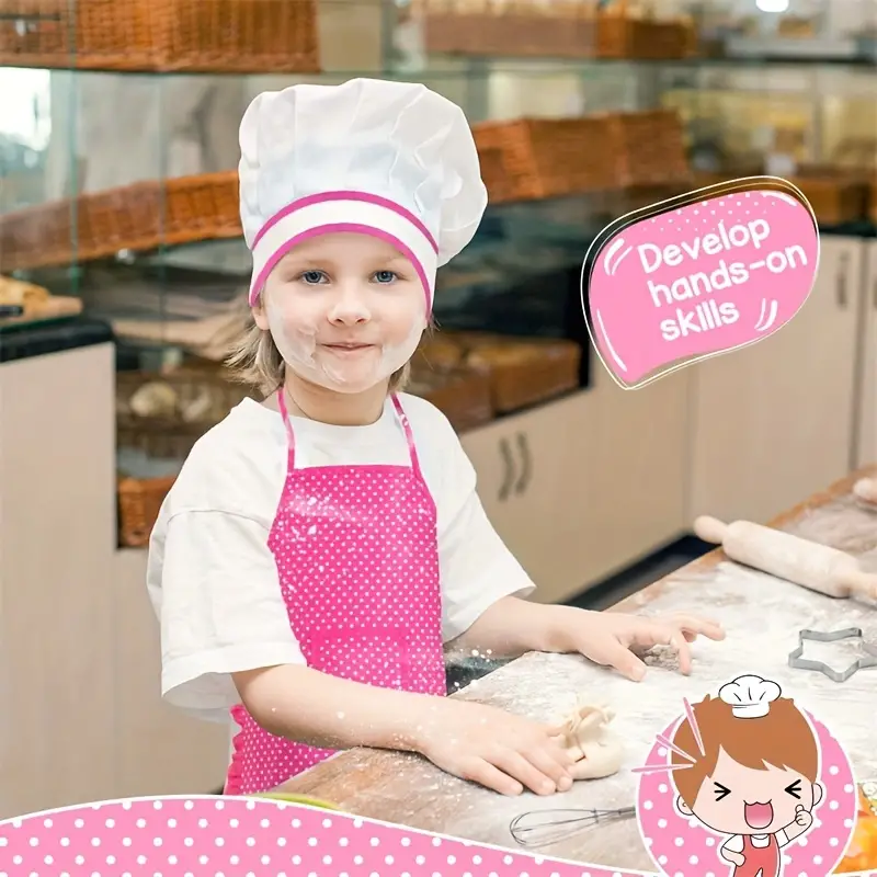 Kids Apron And Chef Hat toddler Apron For Girls Pretend Play - Temu United  Arab Emirates