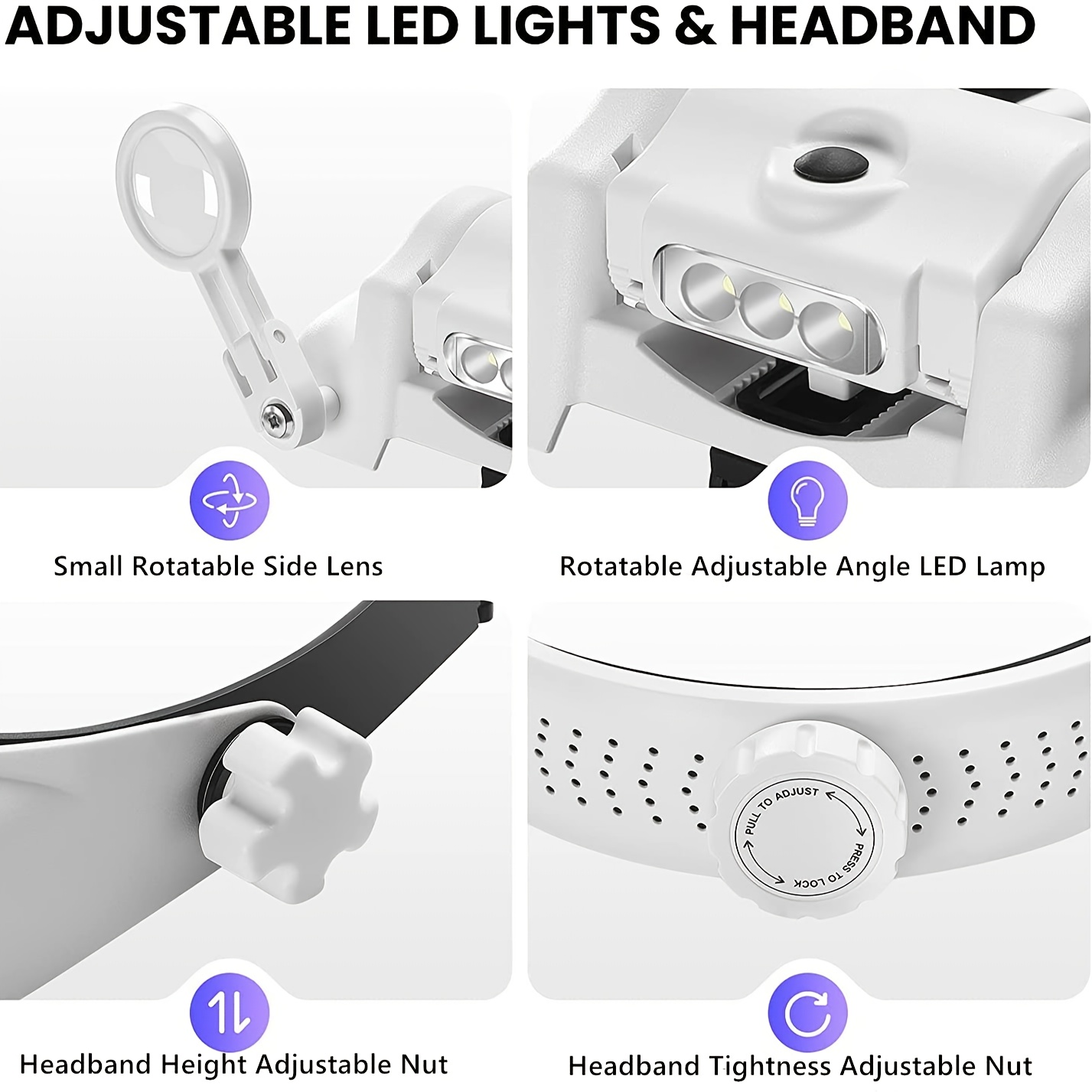 Head Mounted Magnifying Glass High Definition With Light 14 - Temu