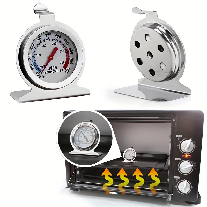 Termómetro para horno de 0 a 752.0 °F, termómetro de horno de acero  inoxidable con esfera grande, medidores de temperatura, suministros para  hornear
