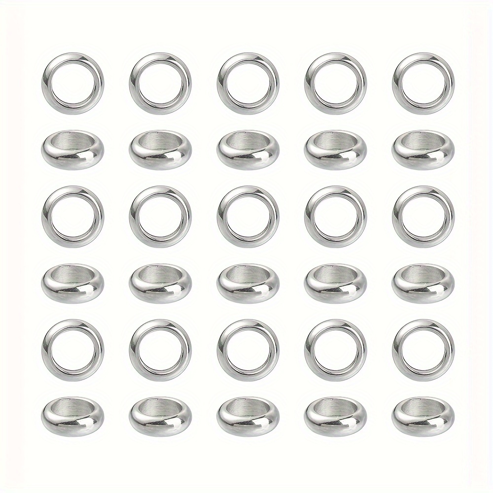 Approximately 50 6mm Stainless Steel Smooth Spacer Beads Beading Suitable For Bracelet Necklace Production