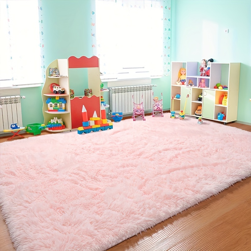  GTSABWAY Alfombra rosa esponjosa para habitación de niñas, 6 x  9 pies, alfombra peluda para dormitorio, bonita decoración de habitación,  alfombra mullida para guardería, alfombra suave para habitación de niños,  alfombra