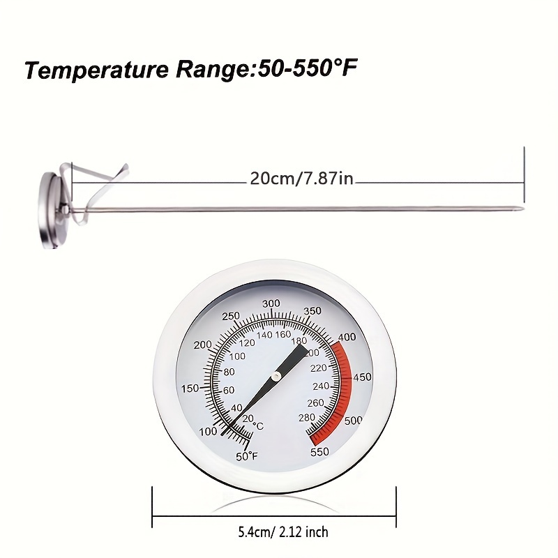 1pc, Thermometer, Deep-frying Thermometer With Dial, Oven Thermometer With  Long Probe For Instant Reading, Used For Cooking, Baking, Barbecue, BBQ, Ch