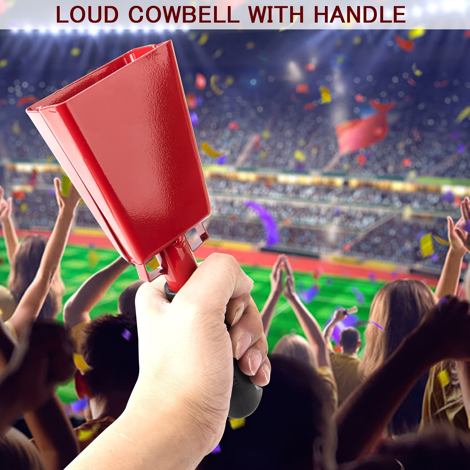 Large Red Metal Cowbells For Football Games Hand Percussion - Temu