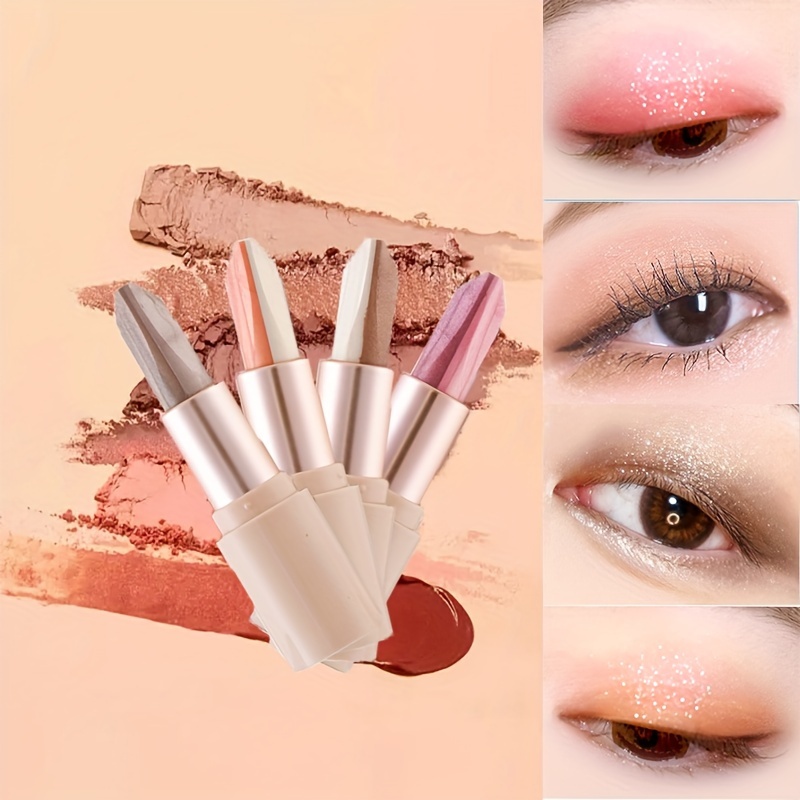 6Pcs 2 Tone Eye Shadow Stick Makeup Set Waterproof Cream Pencil