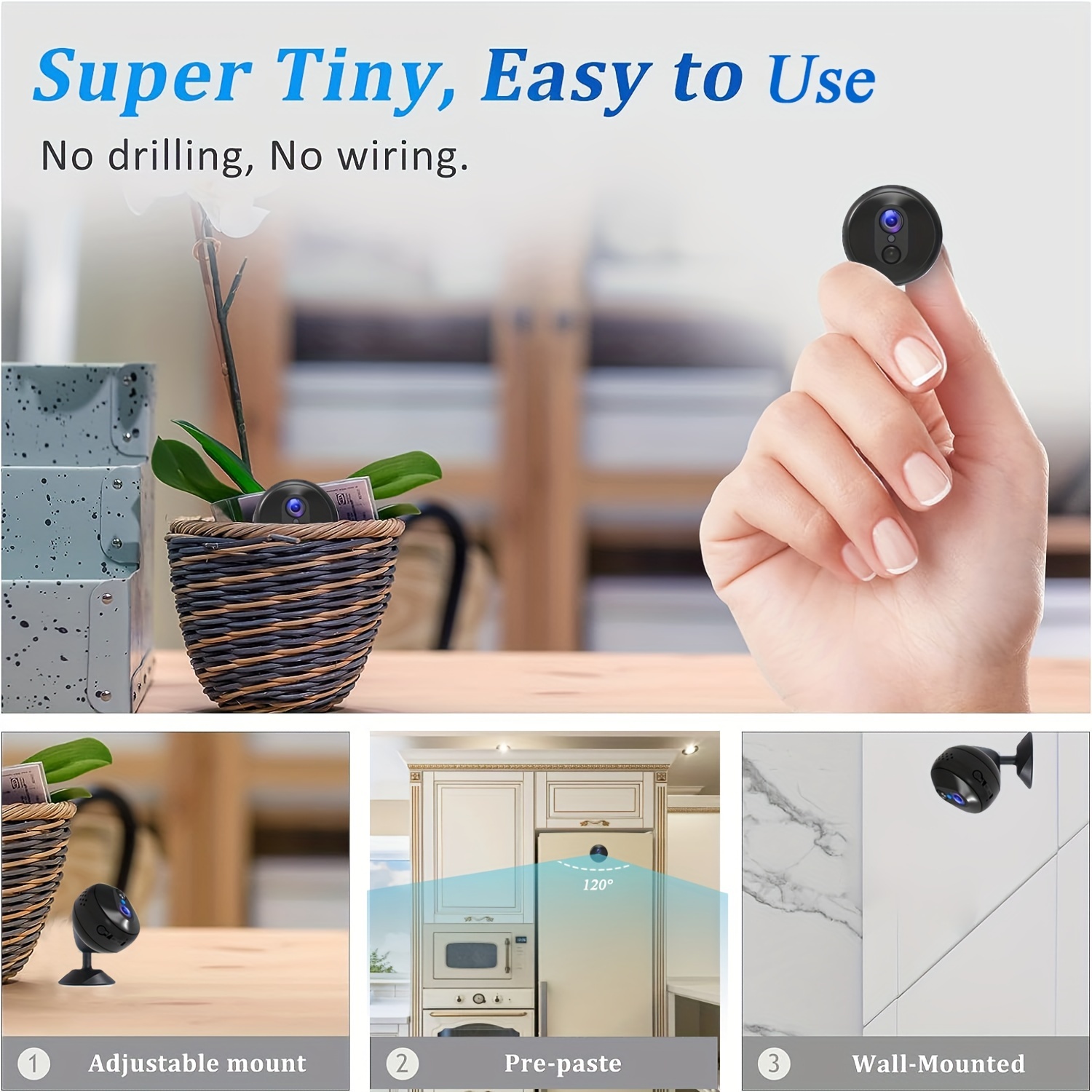 Mini Camera, Wireless Camera 1080P Full HD with Audio and Video, Secret  Baby Monitor Home Security Surveillance Cam with Night Vision Motion  Detection for Outdoor/Indoor 