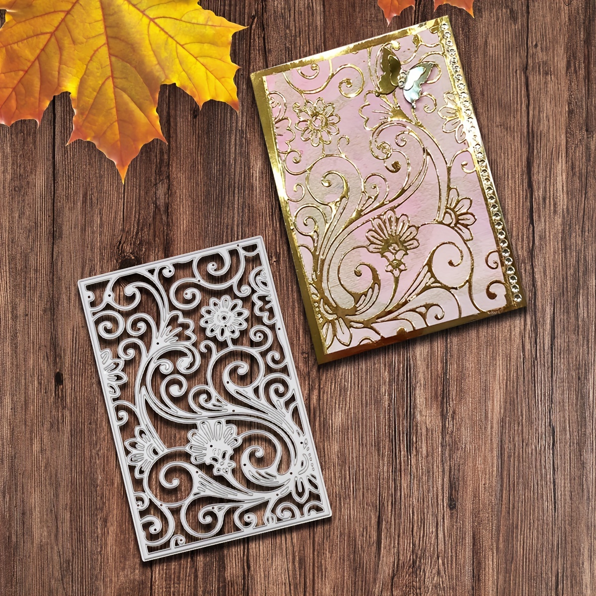 

Diy Greeting Card Making Kit: Metal Cutting Die, Background Flowers, Embossing Stencils & More - Perfect For Crafting Handmade Holiday Cards! Eid Al-adha Mubarak